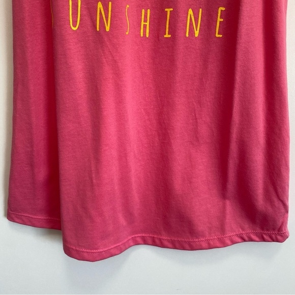 NEW Pink HELLO SUNSHINE Racerback Tank Top! Medium - Picture 5 of 8